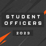 The Armada logo appears with the words "Student Officers" and the year, 2023, displayed in white font against a grey background with an orange and black pattern.